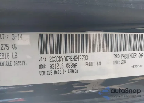 2014 Dodge Challenger Sxt из США, поврежденный, VIN 2C3CDYAG7EH247793